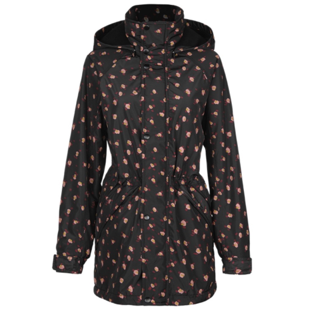 Cabi Rainy Day Jacket, Size Medium, Black/Pink/Mauve